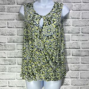 CAbi Mosaic Crossover Sleeveless Keyhole Blouse Medium Style 257